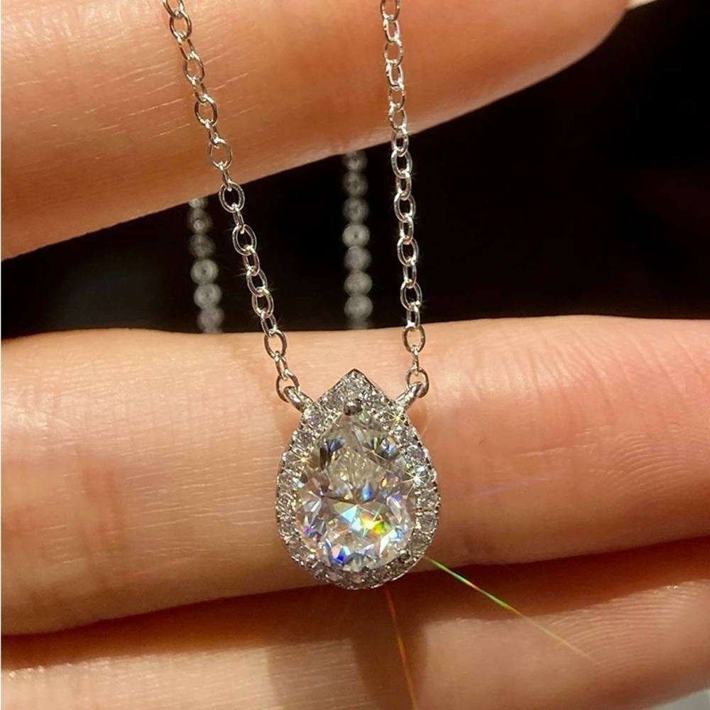 Certified 1ct. t.w.  Moissanite  Emerald cut  necklace